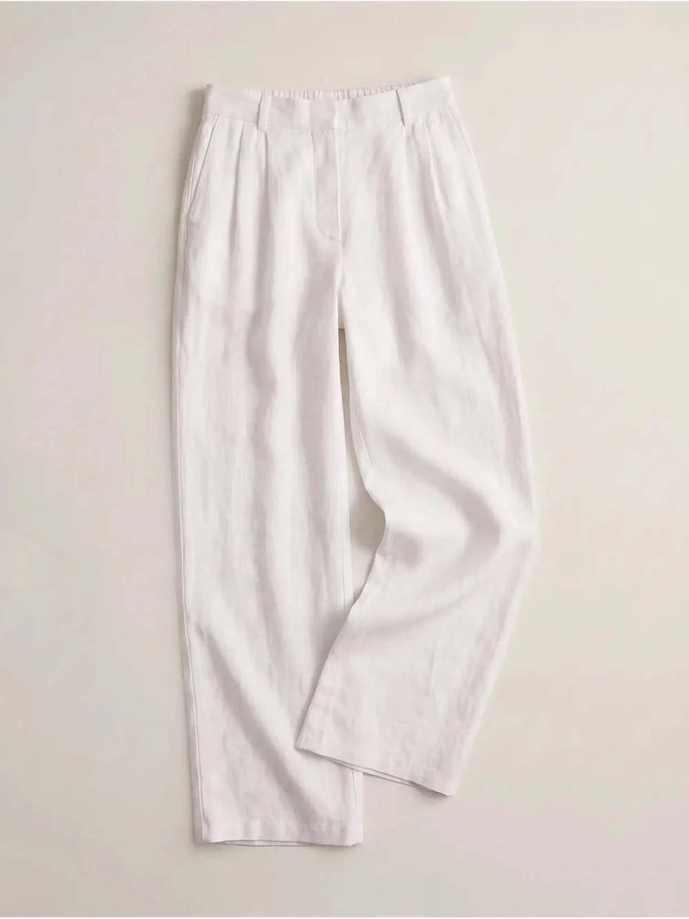 NWOT Quince White Wide-Leg 100% Linen Trouser Pants | Size 10